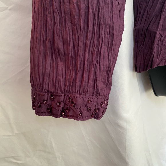 Greater Good Purple Beaded Blouse Sz Small - Picture 5 of 6